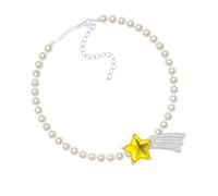 Hrtyvhin Collana con perline con perle finte e design in rame Look elegante per tutte le stagioni Collana con stella dalla vestibilità comoda