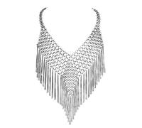 Hrtyvhin Collana in metallo dal design unico con nappe geometriche caratterizzata da più colori e arte artigianale per un pendente geometrico espressione della