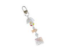 Hrtyvhin Cordino per cellulare in acrilico trasparente con perline, campanelli a vento di pesce, portachiavi, accessori per viaggi e stili quotidiani, portachiavi in acrilico, ciondolo per cellulare