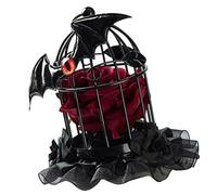 Hrtyvhin Gabbia nera Velo Fascinator con delicati accenti floreali per cosplay e abiti da sera Gabbia di rose scure, cilindro, a, Taglia unica