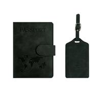Hrtyvhin Porta passaporti Etichette per bagagli Viaggio Custodia per passaporti essenziale Portafoglio Custodia in pelle con blocco Internazionale Must Have a