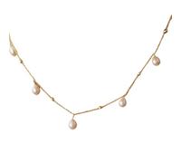 Hrtyvhin Set bracciali con collare a due strati Set gioielli con catena clavicole in lega alla, ideali per regalare un set bracciali con collana perle simulate
