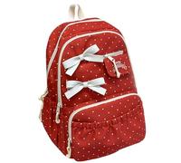 Hrtyvhin Zaino dal design alla a pois, borsa per libri, Red | Pratica, capacità, tracolla ergonomica regolabile, spaziosa borsa per libri per tutti i giorni e in viaggio,