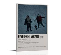 HRUERYWRBTT Five Feet Apart - 6 poster estetici da parete del film Five Feet Apart, decorazione artistica da parete su tela, stile vintage, per soggiorno, camera da letto, 40 x 60 cm, con cornice