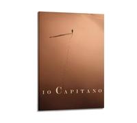 HRUERYWRBTT Io Capitano Movie 1 poster estetico da parete su tela, vintage, decorazione artistica da parete per soggiorno, camera da letto, camera da letto, 50 x 75 cm, con cornice