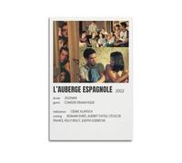 HRUERYWRBTT L'Auberge Espagnole - Poster decorativo da parete su tela, stile vintage, per soggiorno, camera da letto, 20 x 30 cm, senza cornice