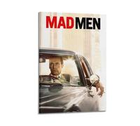 HRUERYWRBTT Mad Men Serie TV - 2 poster, decorazione artistica da parete su tela, stile vintage, decorazione per soggiorno, camera da letto, 40 x 60 cm, con cornice