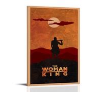 HRUERYWRBTT Poster decorativo da parete su tela vintage con immagine di The Woman King, decorazione per soggiorno, camera da letto, 50 x 75 cm, con cornice