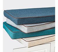 Hruile Elegante Cuscino per Panca per Mobili da Interno, Tappetino Antiscivolo per Divano, Set da Pranzo, Cuscino per Sedia, 60/100/160/260 cm, Cuscino per Dondolo, 80x30x5 cm, Blu