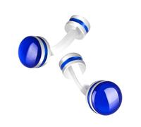 HRWLY Gemelli for camicia francese for uomo e donna. Personalità Divertenti Polsini for unghie con maniche a olio blu a goccia a doppia testa