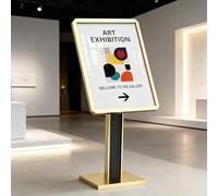 Hrxllb Espositore da pavimento per poster resistente, regolabile orizzontalmente/verticalmente, ideale per la pubblicità di negozi, perfetto per interni ed esterni(Gold,60*80cm)