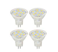 HRYSPN MR11 GU4.0 Lampadine LED, 2W (Pari alle Alogene da 20W), GU4 Base Lampada LED, 200lm, 12V AC/DC, Luce Bianca Calda 3000 K, (4 Pezzi)