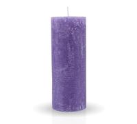 HS Candle Candela rustica a pilastro viola, Ø 7 cm x 18 cm, diversi colori/dimensioni, lunga durata, candela antica, candela decorativa senza profumo