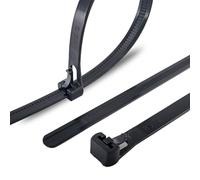 HS Fascette riutilizzabili da 20,3 cm, in plastica, confezione da 100 pezzi, colore nero, regolabili fino a 22,7 kg di larghezza, resistenti, per esterni, per fissare le luci e il blocco dei bagagli