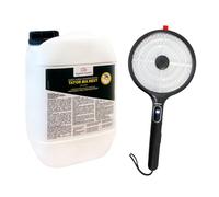 HS Hygiene System Kit Anti-Zanzare Insetticida Concentrato Tator BIA Next 5L + Racchetta Elettrica Daewoo in Omaggio | Soluzione Completa per Giardino, Patio, Terrazze e Verande (Nero)