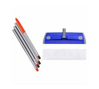 HS Hygiene System Kit Pulizia Lava Pavimenti Completo Manico in Ferro 150 cm 4 pz + Telaio a Strappo 40 cm + Mop Microfibra Blu 43 cm