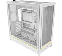 MONTECH HS01, case per PC ATX Mid-Tower, PC da gioco, ad alto flusso d'aria, layout reversibile, pannello frontale in rete, design a incasso, pannelli senza attrezzi, bianco