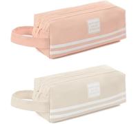 HSAJS 2 Pezzi Astuccio Grande Capacità Astuccio con Doppia Zip Astucci Portatile Cancelleria Organizer per Trucco per Rragazze Ragazzi Studenti o Bambini