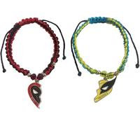 HSAJS 2 Pezzi Bracciale Intrecciato per Coppia Deadpool Wolverine Best Friends Heart Bracciali Regolabile con Ciondolo Spiderman Iron Man Intrecciato a Mano