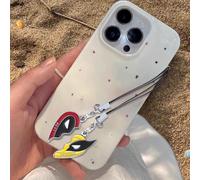 HSAJS 2 Pezzi Ciondolo per Cellulare Coppia Marvel Deadpool Wolverine Lanyard Best Friends Heart Keychain con Ciondolo Spiderman Iron Man