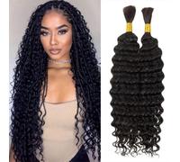 HSAJS 2 Pezzi Extension Capelli Ricci Ondulati 50cm 160g Ciocche Naturali Mossi Voluminosi Lunghi Afro