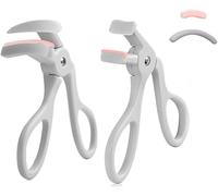 HSAJS 2 Pezzi Piegatore Ciglia Professionale Ergonomico Ricurvo Angolo Ampio Precisione Strumento Makeup Silicone Cuscinetto Sostitutivo