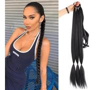 HSAJS 3 Code Trecce Sintetiche Lunghe Estensioni Capelli Coda Cavallo Treccia Jumbo Acconciatura Elegante