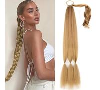HSAJS 3 Code Trecce Sintetiche Lunghe Estensioni Capelli Coda Cavallo Treccia Jumbo Acconciatura Elegante