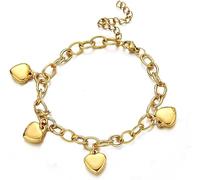 HSAJS Bracciale Con Ciondoli A Forma Di Cuore In Oro 18k Bracciale Da Donna Regolabile Gioielli Eleganti Per Ogni Giorno Accessorio Di Moda Per Polso Femminile Braccialetto Con Charms A Cuore