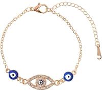 HSAJS Bracciale Con Occhio Di Allah Braccialetto In Oro Rosa Con Zirconi E Perline Blu Gioielli Protettivi E Eleganti Per Donna Accessorio Di Moda Con Simbolo Di Buona Fortuna