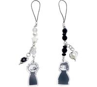 HSAJS Ciondolo per Telefono 2 Pezzi Charms per Telefono Ispirato a Anime Gojo Geto Ha Una Funzione Anti-Perso e Anti-vaduta, Adatto per Telefoni Cellulari MP3, Dischi U, Portachiavi