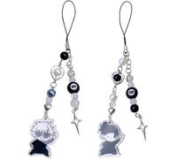 HSAJS Ciondolo per Telefono 2 Pezzi Charms per Telefono Ispirato a Anime Gojo Geto Ha Una Funzione Anti-Perso e Anti-vaduta, Adatto per Telefoni Cellulari MP3, Dischi U, Portachiavi