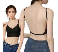 HSAJS Donna Reggiseno Schiena Scoperta Push Up, Reggiseno Invisibile Donna con Ferretto, Schiena Nuda Forma di U Reggiseni, Multiway Bretelle Convertibili