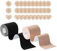 HSAJS Nastro Adesivo Reggiseno Invisibile Copricapezzoli Fiore Cuore Rotondo Multiforma Traspirante Riutilizzabile Ipoallergenico