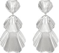 HSAJS Orecchini Conchiglia Tripla Cascata Metallici Eleganti Pendenti Donna Lussuosi Decorativi Estivi