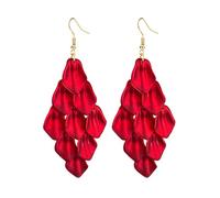 HSAJS Orecchini Pendenti Cascata Petali Stratificati Gioielli Eleganti Accessori Donna Stile Bohémien