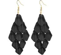 HSAJS Orecchini Pendenti Cascata Petali Stratificati Gioielli Eleganti Accessori Donna Stile Bohémien