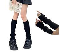 HSAJS Set Guanti Lunghi Senza Dita Scaldamuscoli Scaldamani Scaldamuscoli Caldo Manica Lunga Braccio Ghetta Y2K Lolita Accessori per Donna