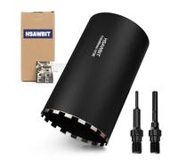 HSAWBIT Corona da trapano da 245 mm, 1¼" UNC, SDS-Plus, SDS Max, lunghezza | Filettatura UNC da 1¼", 2 pezzi, 200 mm, per muratura, edilizia e sanitari