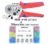 HSC8 6-6A. Pinze di crimpatura 0,25-6mm2 23-1 0AWG. Con 1020/700 pz Tipo di tubo Tipo di ago Tipo di ago Terminale a crimpare mini pressione di pressione Per il fai da te e la riparazione dei cavi(HSC