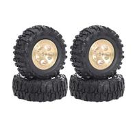 HSCJMEHT cerchione ruota in ottone da 28 g, 0,7 pollici, compatibile con NIUWSRC SCX30 Bronco 4X4 RC Crawler(A Wiht Tire)