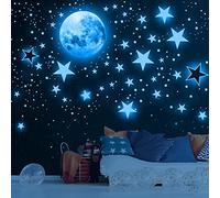 HSDSH 1049 Adesivi Luminosi da Parete con Stelle Luminose, autoadesivi, per cameretta dei Bambini, con Luna e Stelle, Fluorescenti
