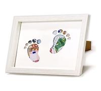 HSDSH Cornice portafoto Impronte Neonato, Regali di Denaro Personalizzati, 17 x 23 cm Confezione in Vero Legno, Regalo di Nozze Creativo, Regalo per Natale, Anniversario, Compleanno, Battesimo