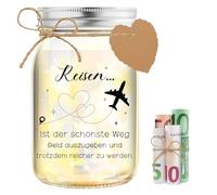 HSDSH Regalo per denaro, luce per bottiglia a LED con scritta, luna di miele e vacanze, viaggio nel mondo, avventura, regalo per aereo, cassa di viaggio per donne, uomini, Natale
