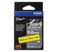 Brother HSe-621E Pro Tape, 9 mm x 1.5. m, testo nera / nastro giallo , nastro originale