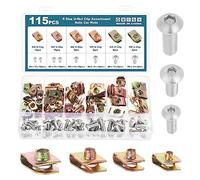 HSEAMALL 115PCS U Clip dado con vite Kit di assortimento, Auto clip di fissaggio universale auto montaggio clip rivetti per paraurti cruscotto pannello porta interno