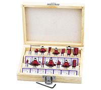 HSEAMALL 15Pezzi Set Frese per Legno, attacco da 6,35 mm 1/4 '' Set di punte per router con punta in carburo di tungsteno