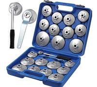 HSEAMALL 23PCS Chiave per Filtro Olio a Tazza, Chiave per Filtro Olio per Tappo in Alluminio Kit di Attrezzi per la Rimozione della Presa dell'Automobile