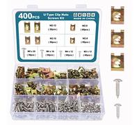 HSEAMALL 400 dadi a U in Metallo con kit di viti assortite, clip auto per paraurti cruscotto porta pannello interno