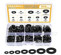 HSeaMall 500PCS Nylon nero isolante Rondella rotonda Spacer Rondella Assortimento Kit per M2 M2 M3 M3 M4 M5 M6 M8 M10 Vite